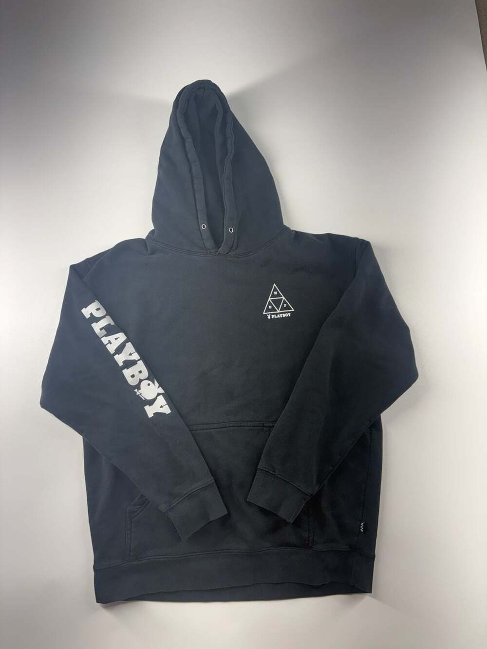 HUF x Playboy Bunny Triple Triangle Pullover Hoodie Black Medium